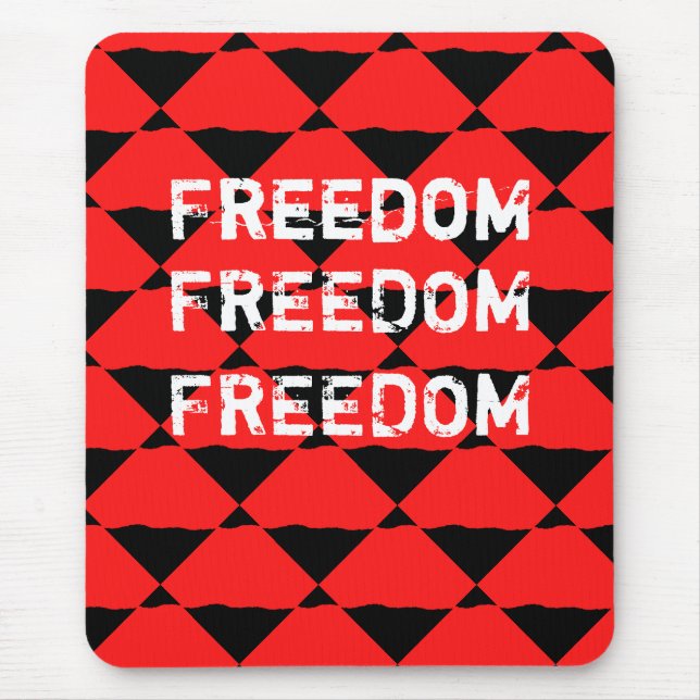 Modern Black and Red Abstract Pattern Mouse Pad (Front)