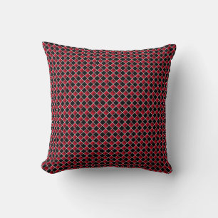 Modern black and red diamond pattern cushion