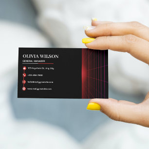 Modern Black and Red Minimalist Stylish Company Business Card