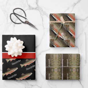 Modern Black and Rust Fisherman's gift Wrapping Paper Sheet