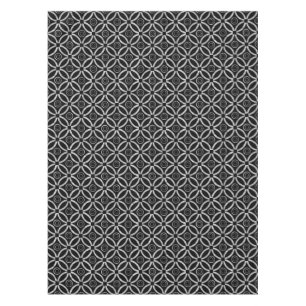 Modern Black And Silver Geometric Pattern Tablecloth