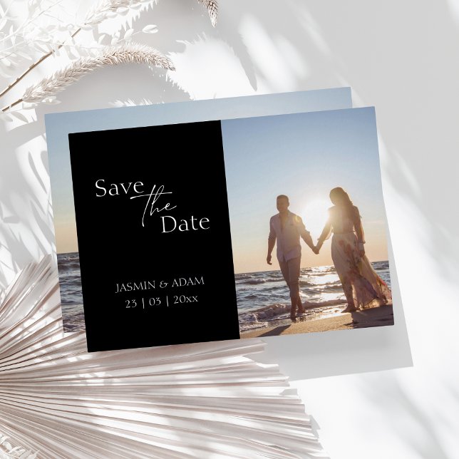 Modern Black and Silver Photo Save the Date (Creator Uploaded)