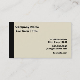 Modern Black and Tan Business Card