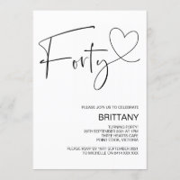 Modern Black and White 40th Birthday Party