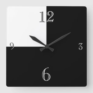 Modern Black and White abstract Large Clock