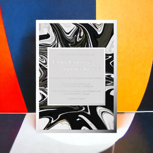 Modern Black And White Abstract Minimal Wedding