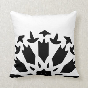 Modern Black and White Abstract Moroccan Cushion