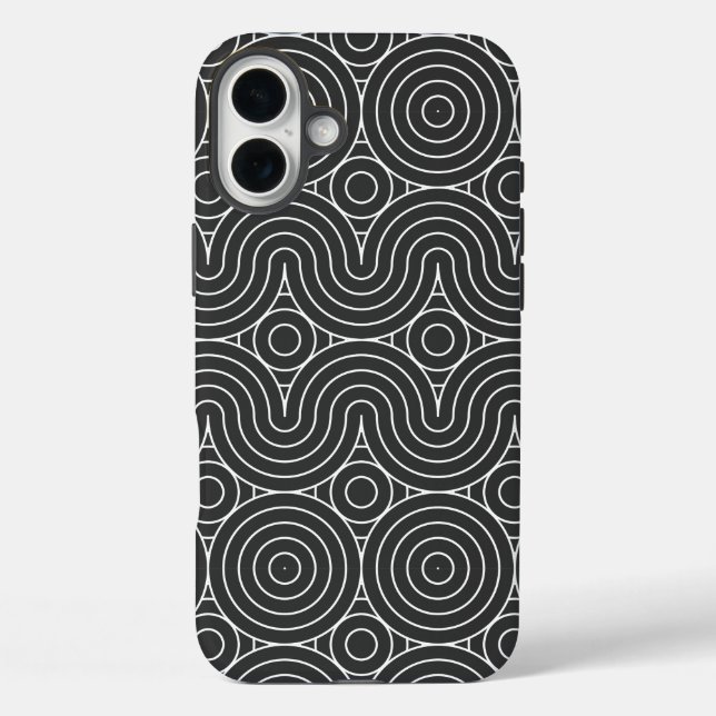 Modern Black and White Abstract Pattern Design Case-Mate iPhone Case (Back)