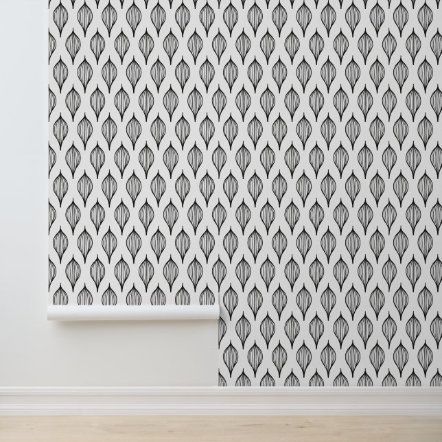 Modern Black and White Abstract Pattern Wallpaper (Application)