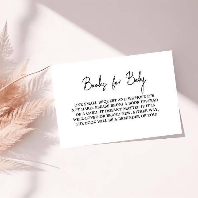 Modern Black and White Baby Shower Book Request  Enclosure Card (Creator Uploaded)