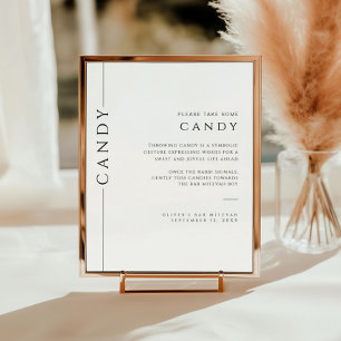 Modern Black and White Bar Mitzvah Candy Sign
