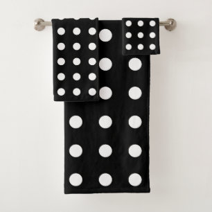 Modern Black and White Bath Towel Set