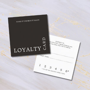 Modern Black and White Beauty Loyalty Card