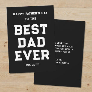 Modern Black and White Best Dad Ever Father's Day Holiday Card