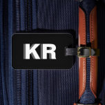Modern Black and White Block Letter Monogram Luggage Tag<br><div class="desc">Modern Black and White Block Letter Monogram Luggage Tag</div>
