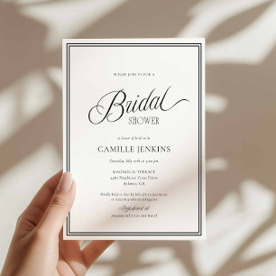 Modern Black and White Bridal Shower Invitation