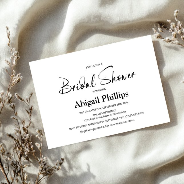 Modern Black and White Bridal Shower Invitation (Creator Uploaded)