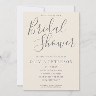 Modern Black and White Bridal Shower Invitation