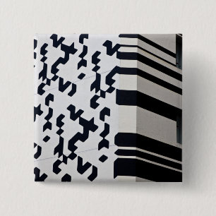 Modern black and white building in Hong Kong 15 Cm Square Badge
