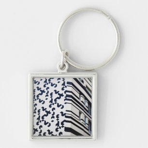 Modern black and white building in Hong Kong Key Ring