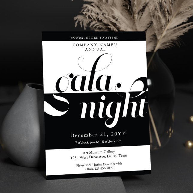Modern Black and White Business Gala Invitation (Creator Uploaded)