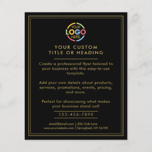 Modern Black and White Business Logo Promotional Flyer