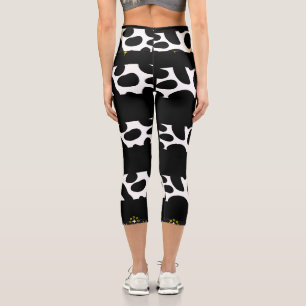 Modern Black and White Capri Leggings