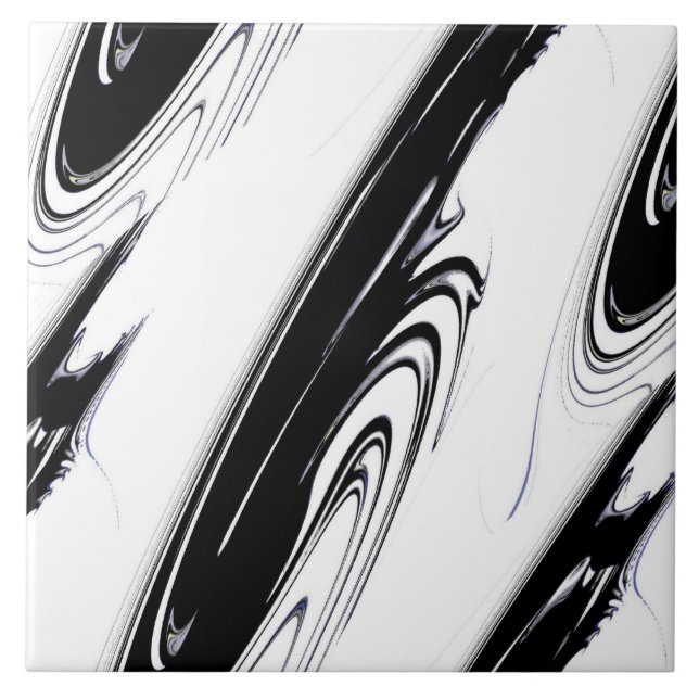 Modern Black and White Ceramic Tile (Front)