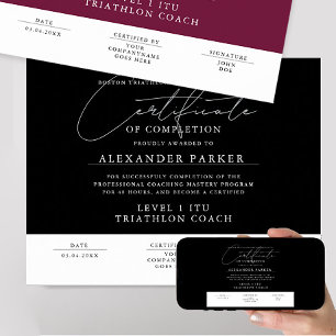 Modern Black And White Certificate Award Graduate Poster