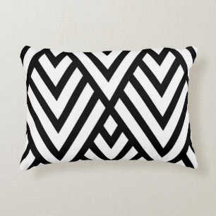 Modern Black And White Chervon Decorative Cushion