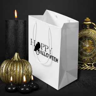 Modern Black And White Chic Adult Halloween Medium Gift Bag