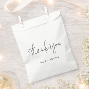 Modern Black and White Chic Wedding Favour Bag