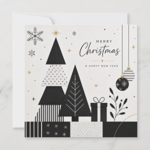 Modern Black and White Christmas Card