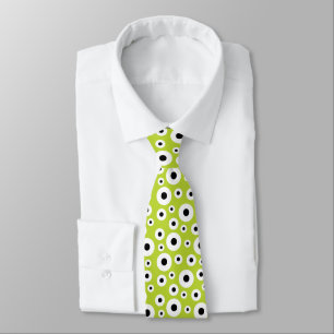 Modern Black and White Circle Pattern Tie