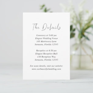 Modern Black and White Clean Wedding Enclosure Card