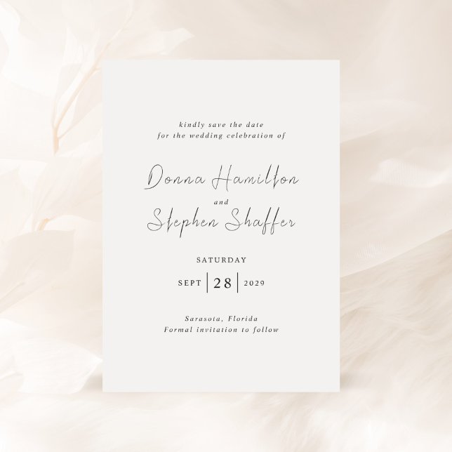 Modern Black and White Clean Wedding Save The Date (Creator Uploaded)