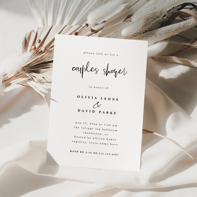 Modern Black and White | Couples Shower Invitation (Creator Uploaded)