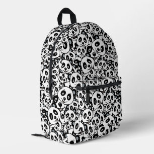 Modern Black and White Cute Panda Bear Pattern Printed Backpack