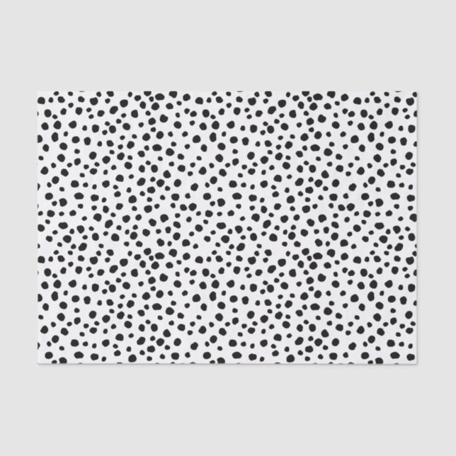 Modern Black and White Dalmatian Spot Pattern Tissue Paper (Front)