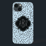 Modern Black and White Dalmatian Spots Monogrammed iPhone 13 Case<br><div class="desc">This modern pattern of Dalmatian like spots is on trend and a very cool way to add animal print to your life. Don't forget to personalise the three-letter monogram! ©2014 all rights reserved.</div>