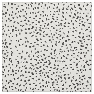 Modern Black and White Dalmatian Spots Pattern Fabric