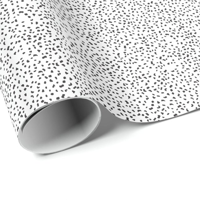 Modern Black and White Dalmatian Spots Wrapping Paper (Roll Corner)