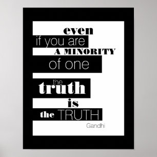 modern black and white design with truth quote poster