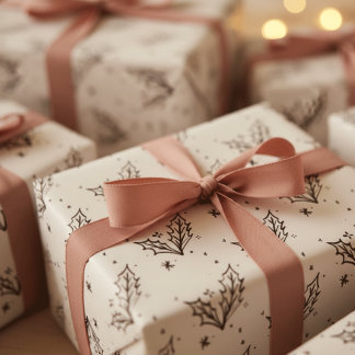 Modern Black and white doodle style art Wrapping Paper Sheet