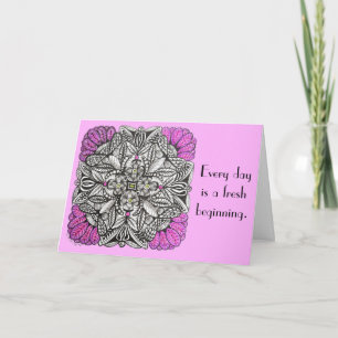 Modern Black and White Doodle with Purple Birthday Card