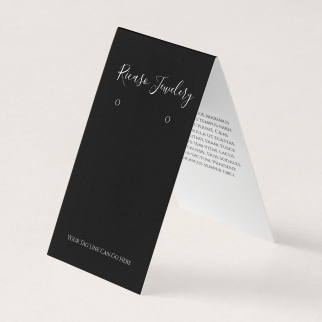 Modern Black and White Earring Background Business Card (Front)