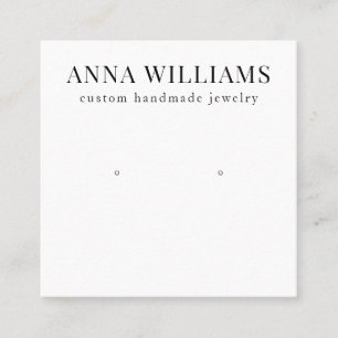 Modern Black and White Earring Studs Display Square Business Card