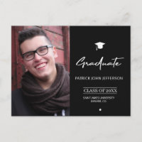 Modern black and white elegant photo graduation