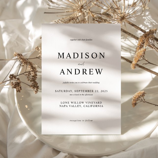 Modern Black and White Elegant Wedding Invitation (Modern Black and White Elegant Wedding )