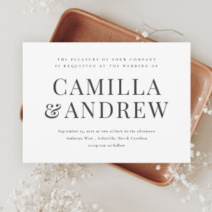Modern Black and White Elegant Wedding Invitation